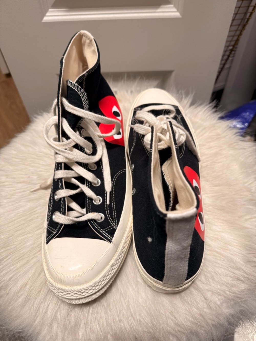 Converse Black Canvas High-Top Sneakers with Red Heart Graphic - Picture 4 of 6